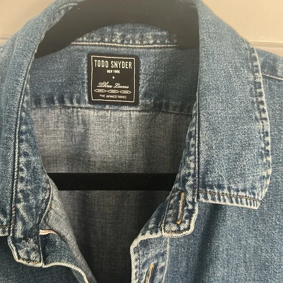 Todd Snyder Blue Casual Button Down Shirt - Picture 4 of 5